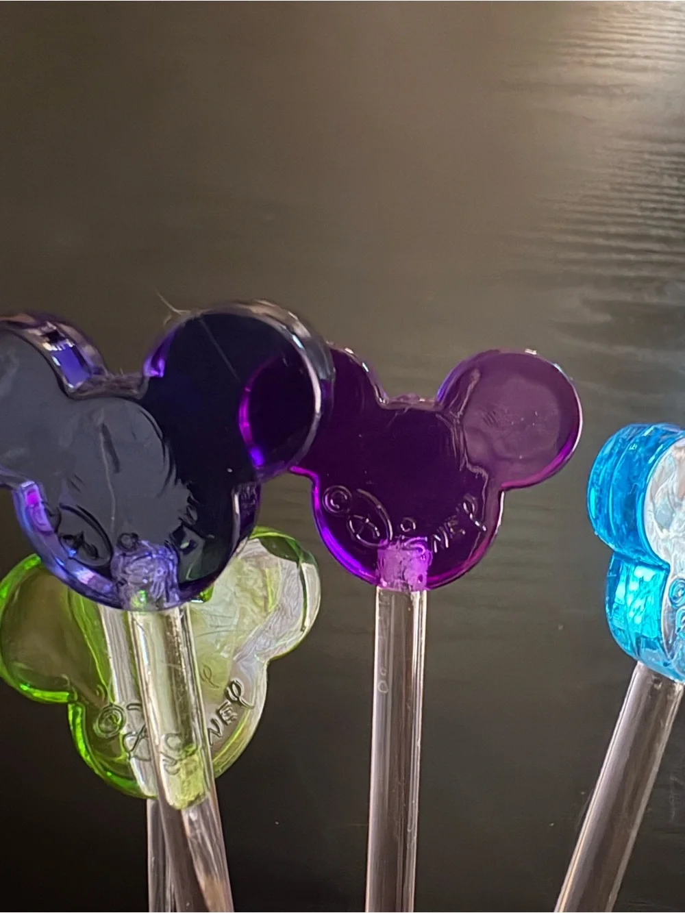 Disney Mickey Mouse Head Swizzle Sticks – Set of 4 Beverage Drink Stirrers